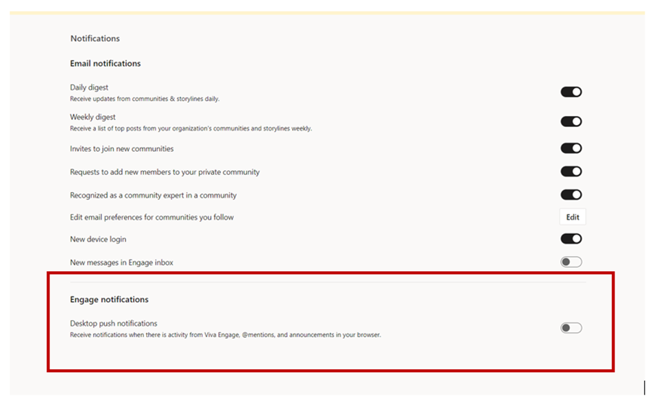 user settings