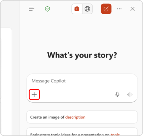 Tools-Schaltfläche im Copilot-Chat