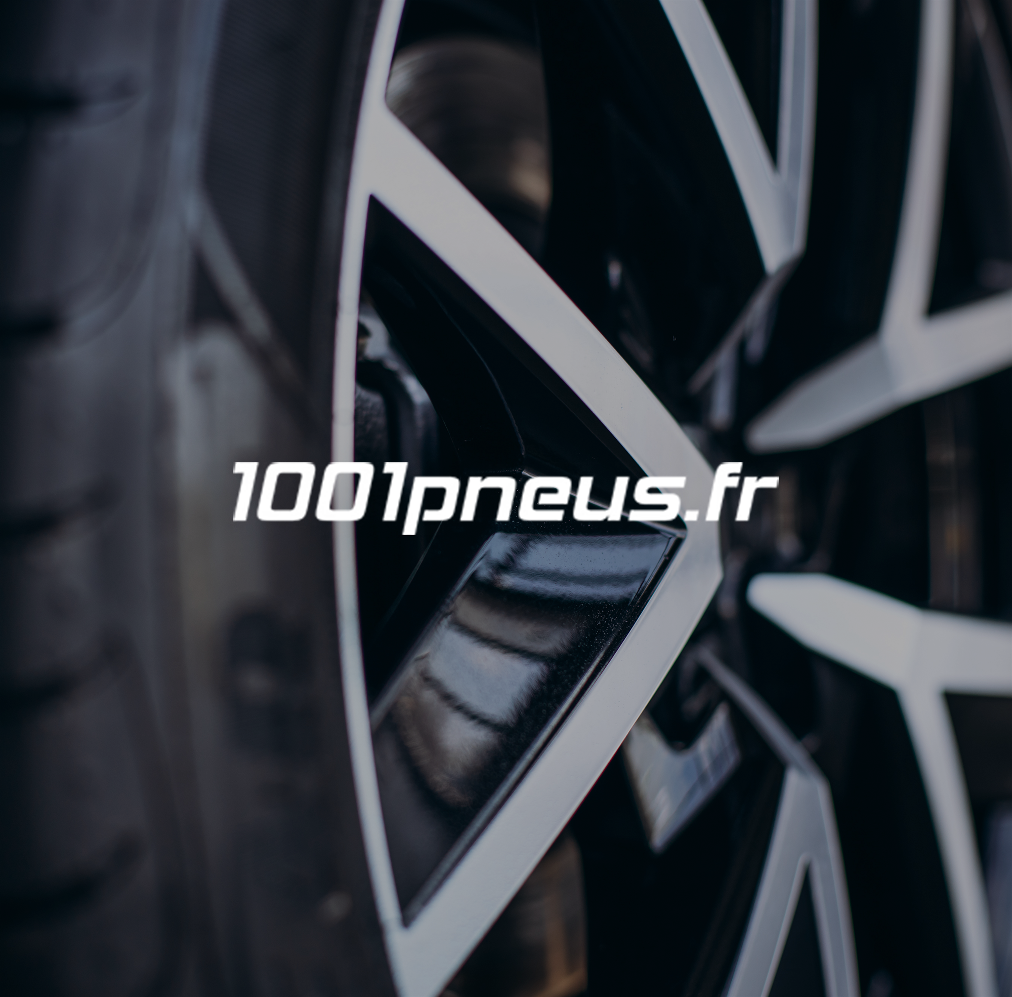 Un pneu de voiture surmonté du logo 1001PNEUS.fr.