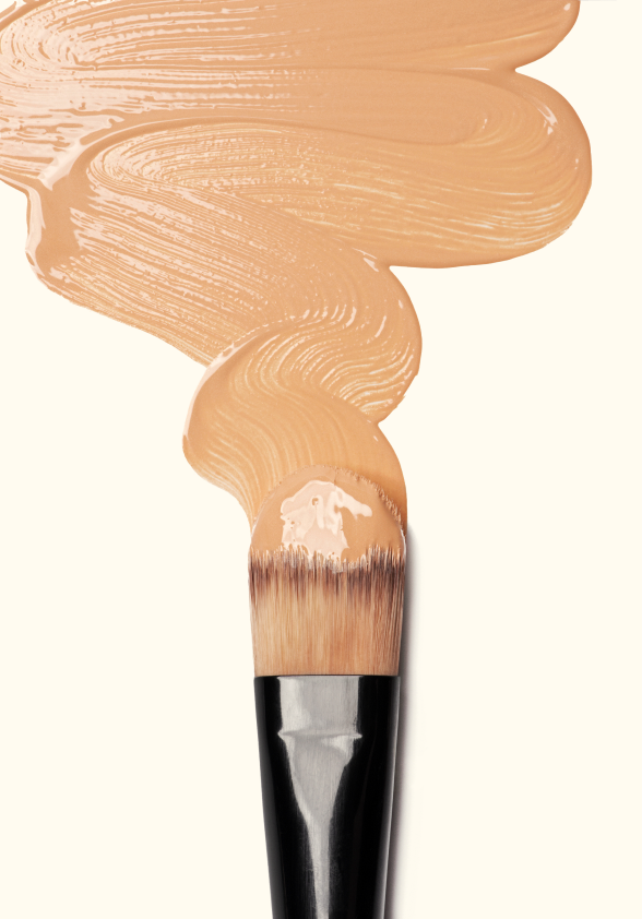 Makeup brush with foundation