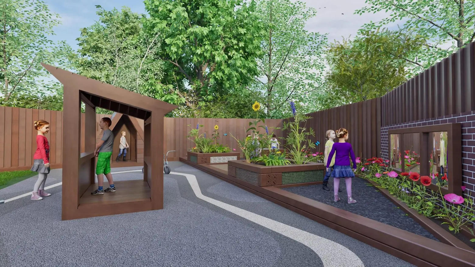 Children playing in park