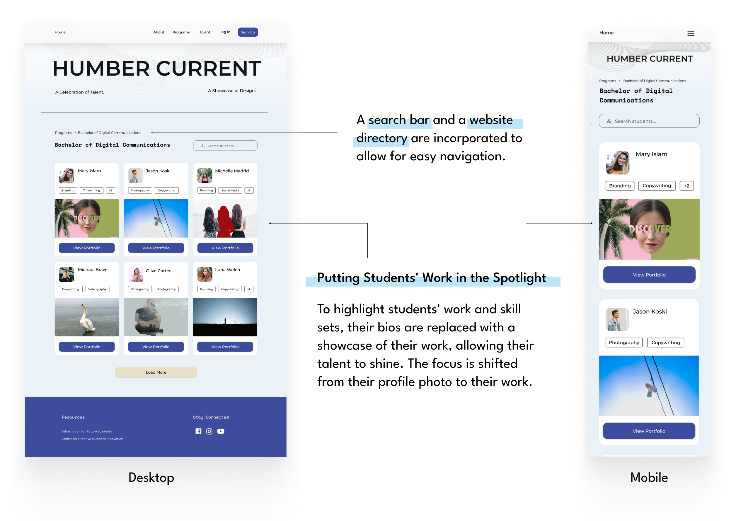 Humber Current's Revamped Program Page
