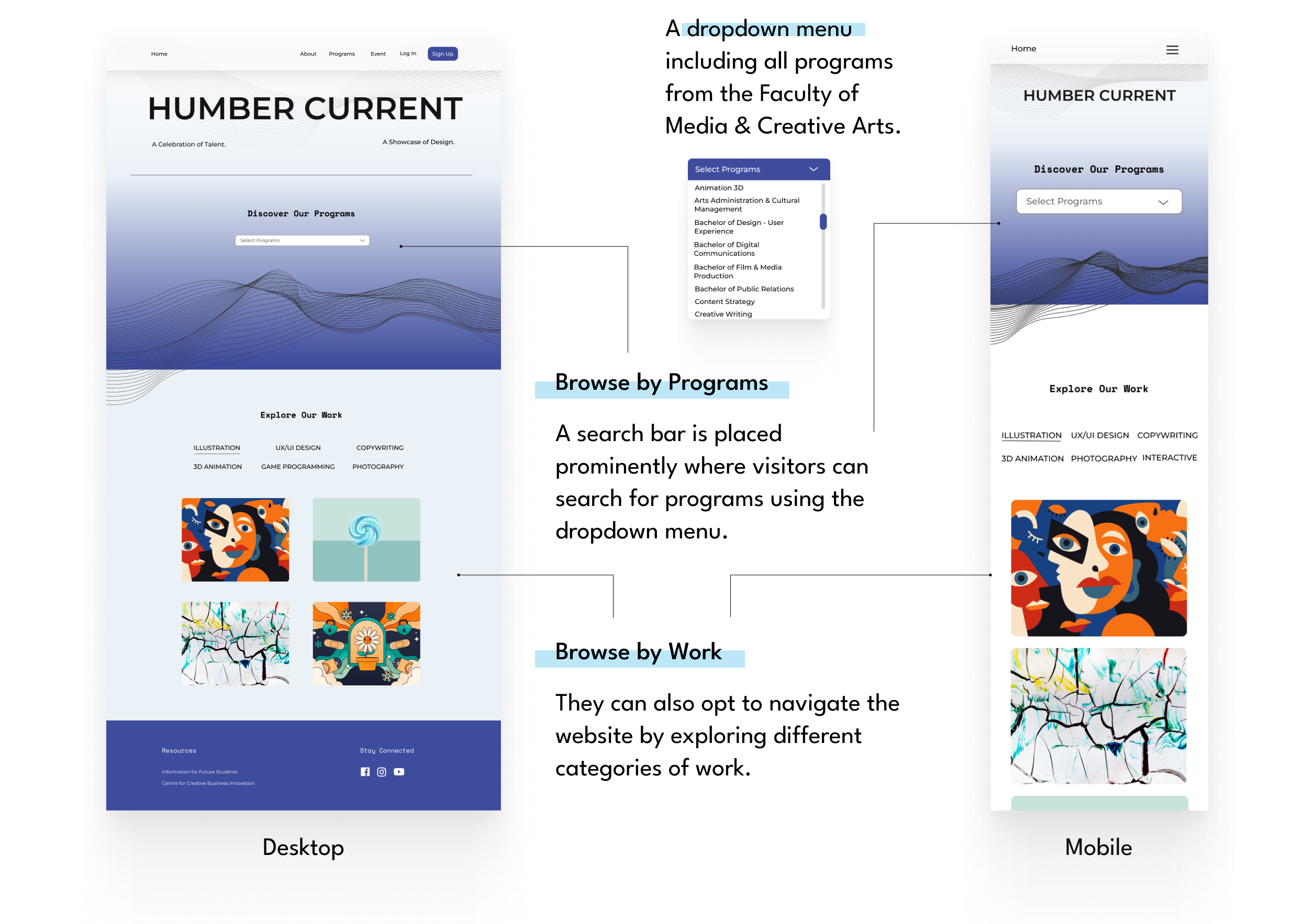 Humber Current's Revamped Homepage 