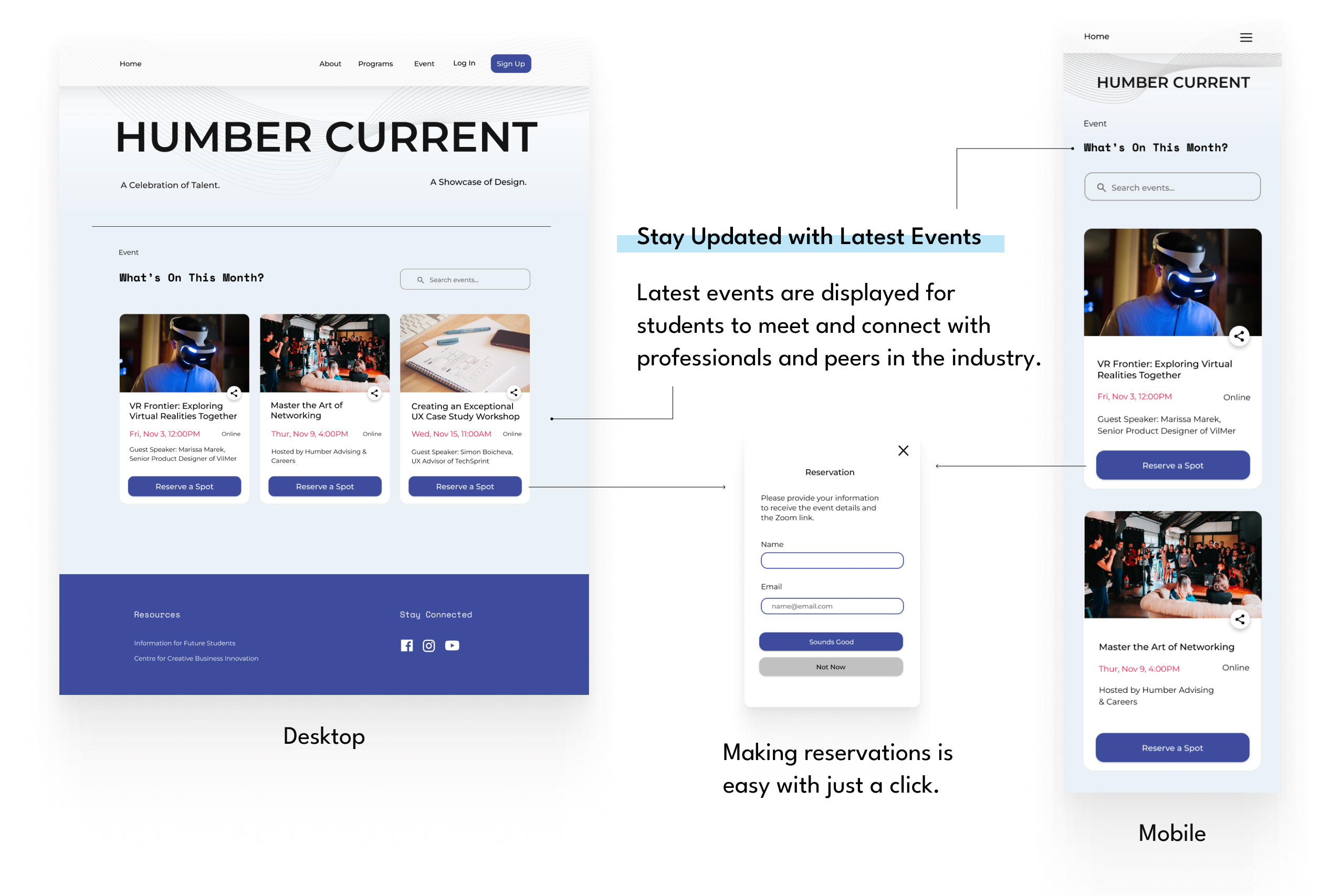 Humber Current's Revamped Event Page