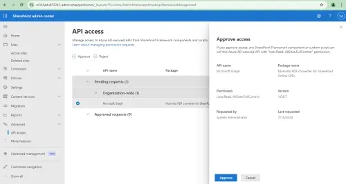 SharePoint API access for Nutrient Document Converter Services