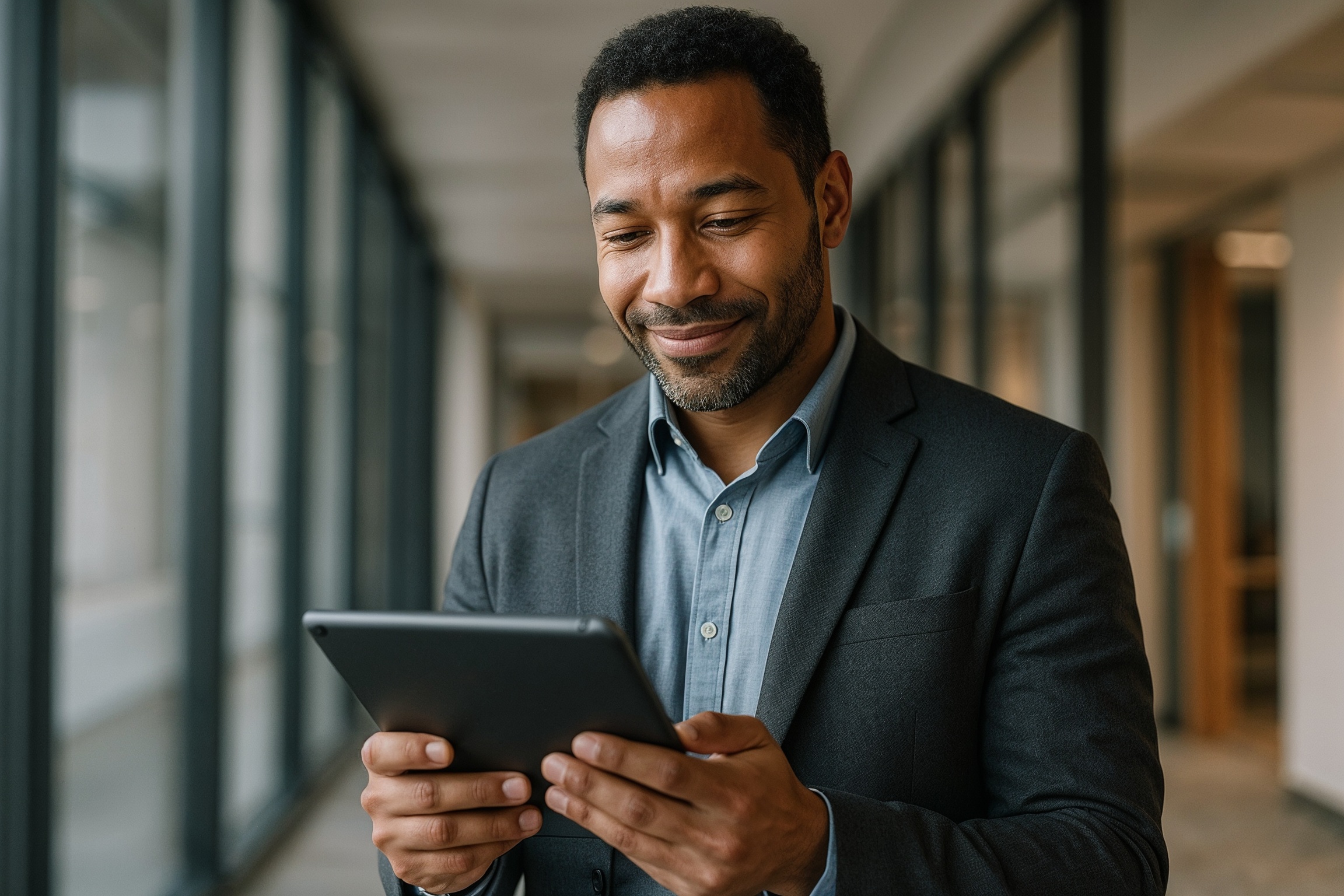 Landing & Advancing Your IT Job: professional reviewing certifications and updating LinkedIn profile in a modern office