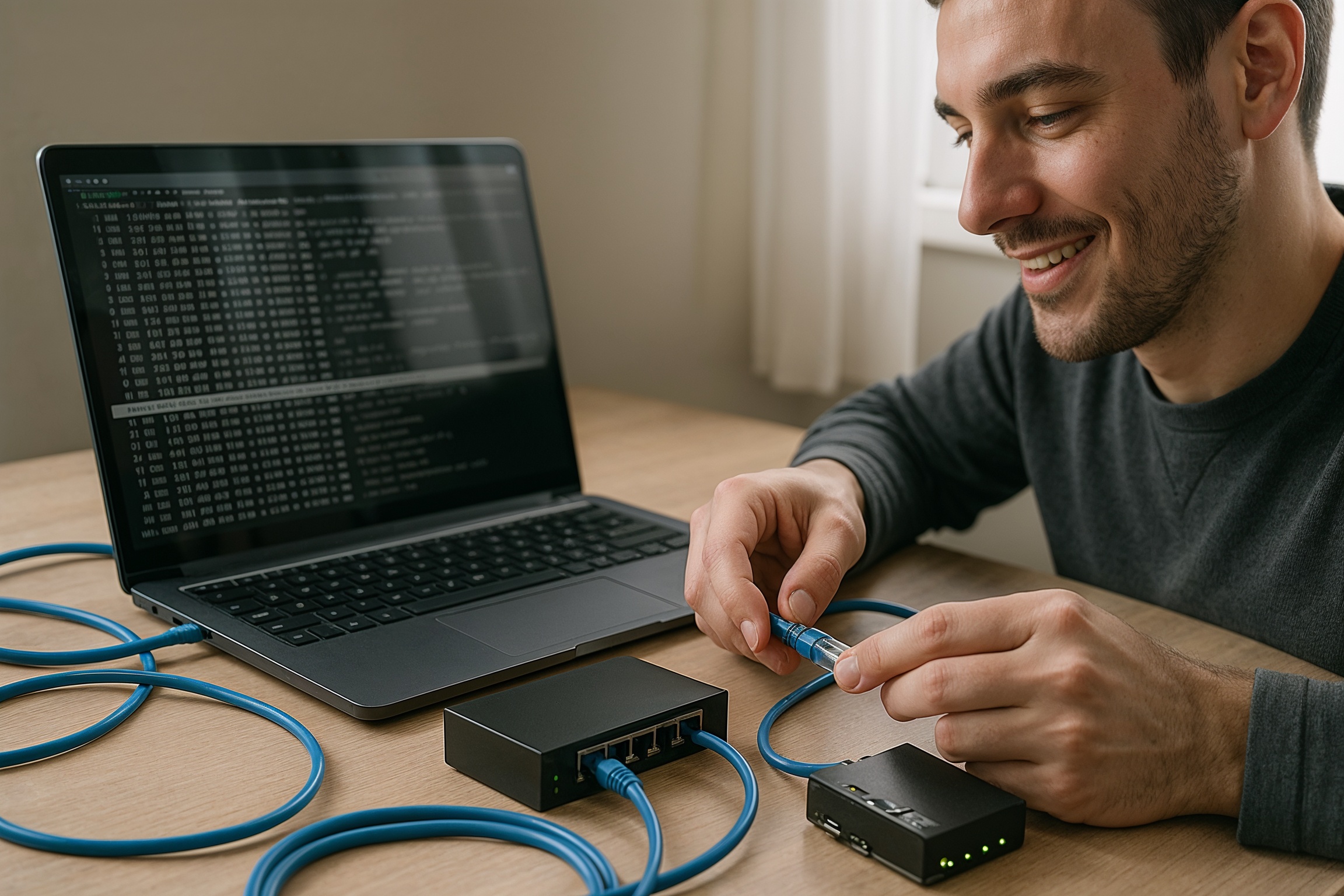 how to become a cybersecurity analyst beginner home lab setup with laptop and network tools