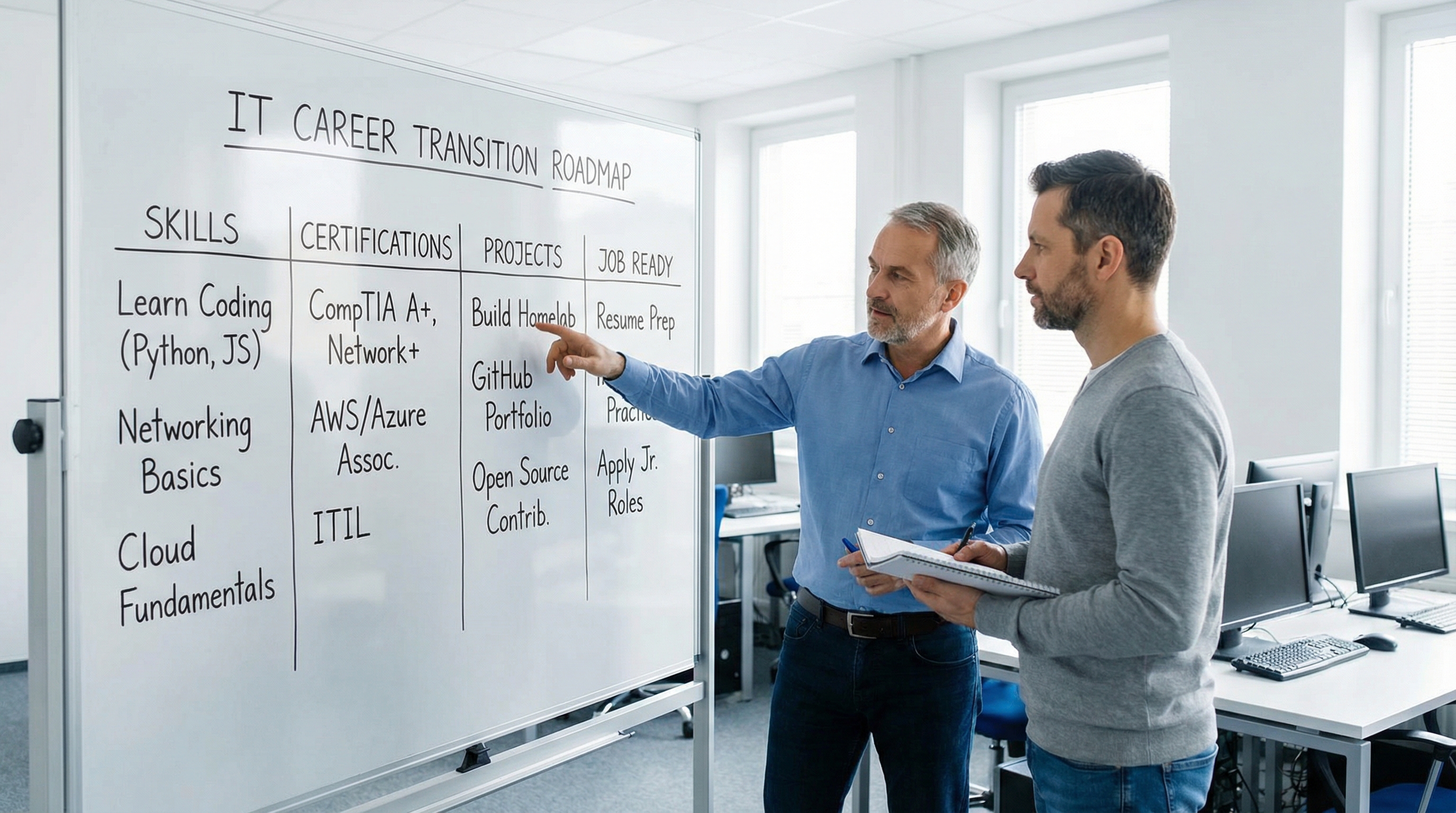 whiteboard-it-career-transition-roadmap-training-room