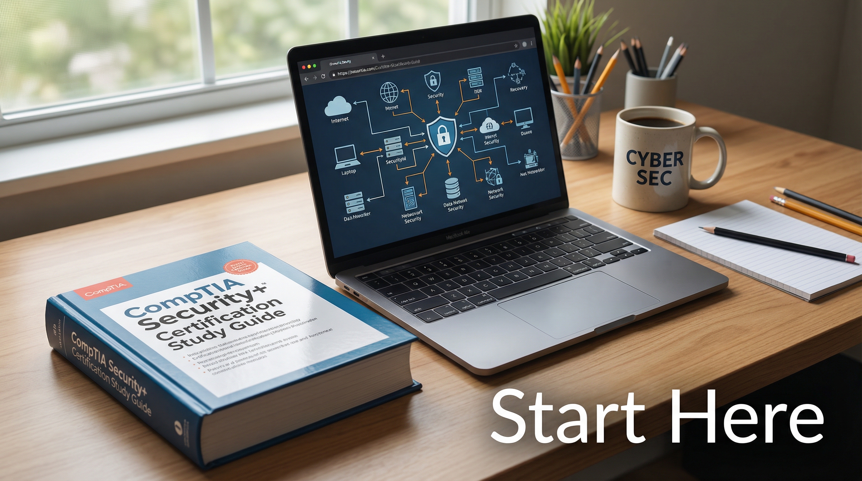 desk-with-cybersecurity-cert-study-materials-and-laptop-diagram