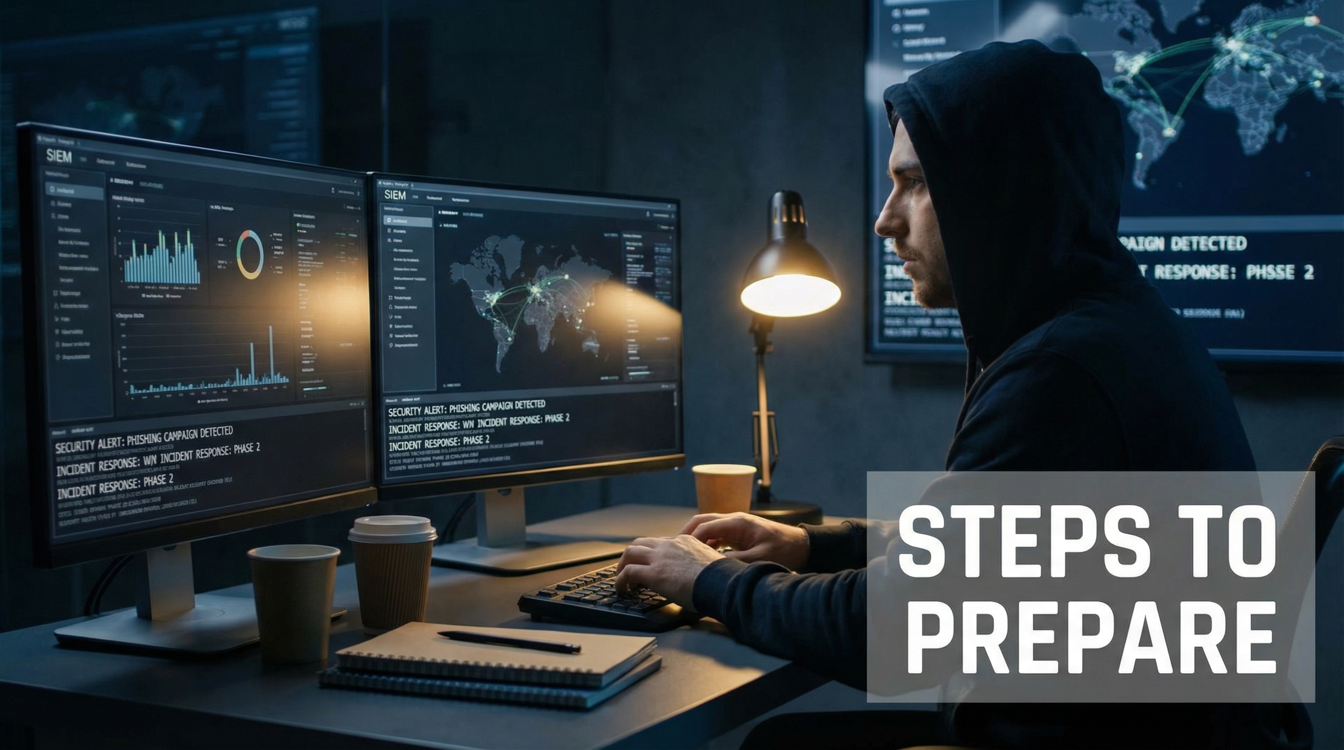 cybersecurity-analyst-reviewing-siem-dashboards-during-preparation-steps