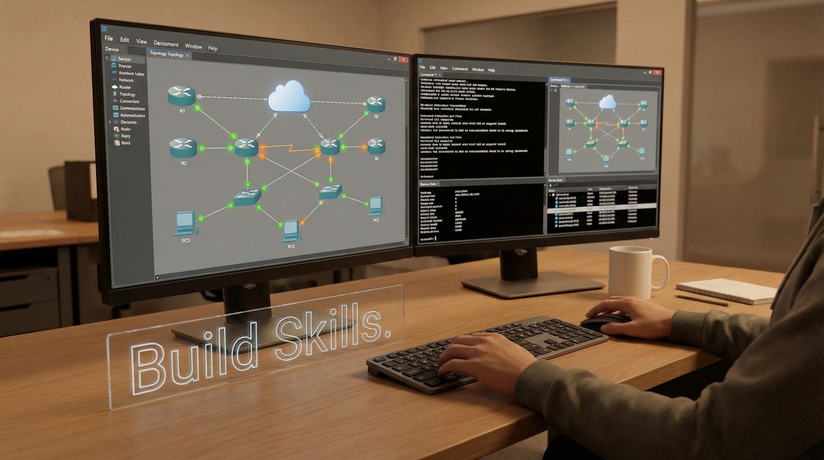 learner-working-in-virtual-network-lab-with-topology-display