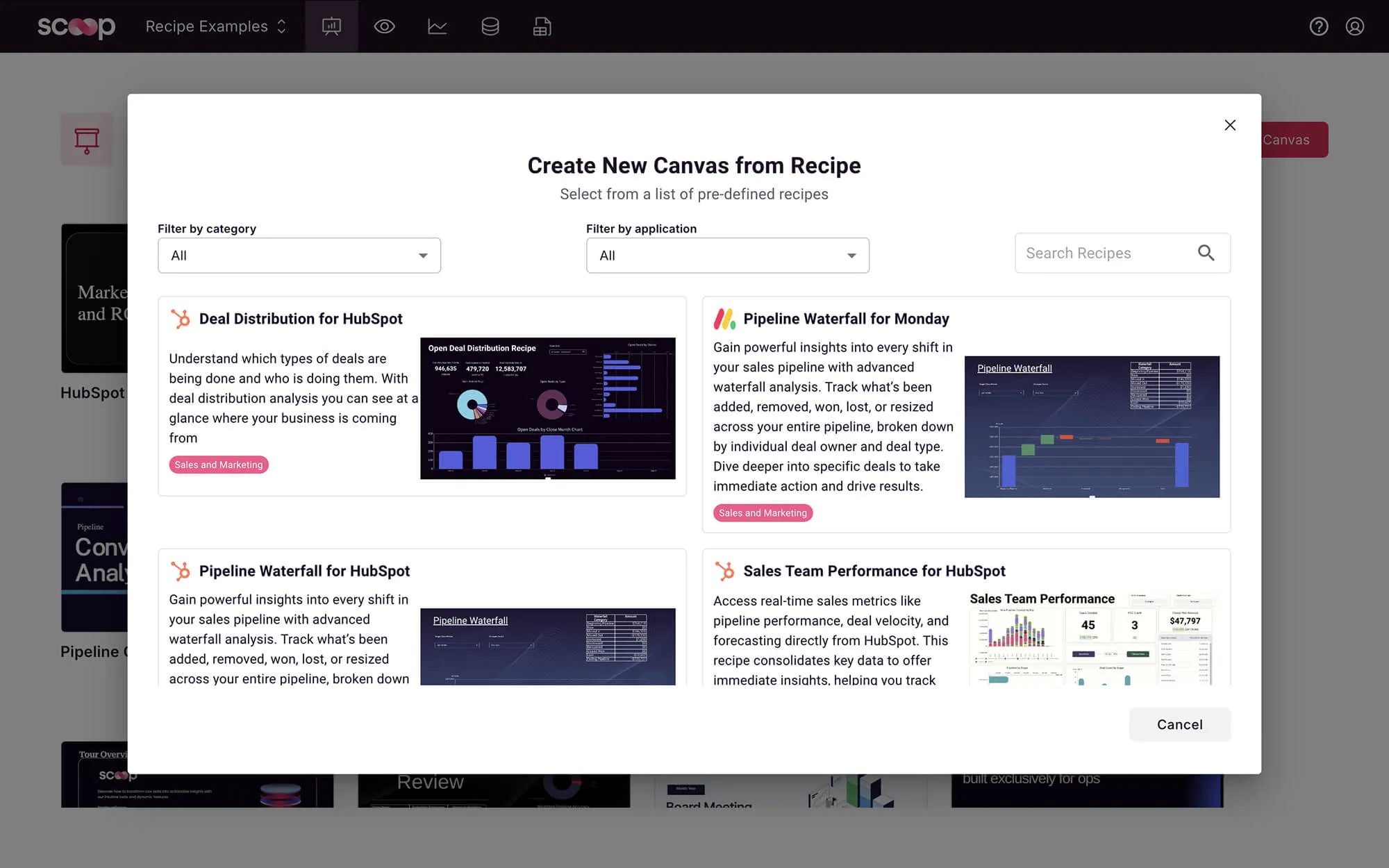 Screenshot of th Scoop platdorm