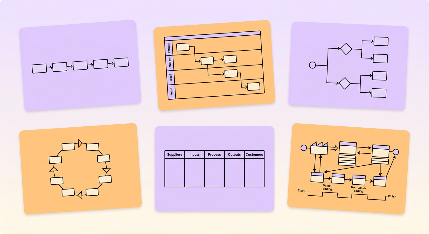 Process Mapping Examples - grid of flowchart template cards