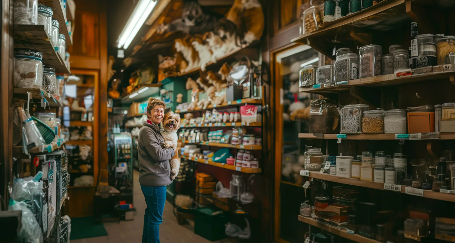 photo of a pet store owner