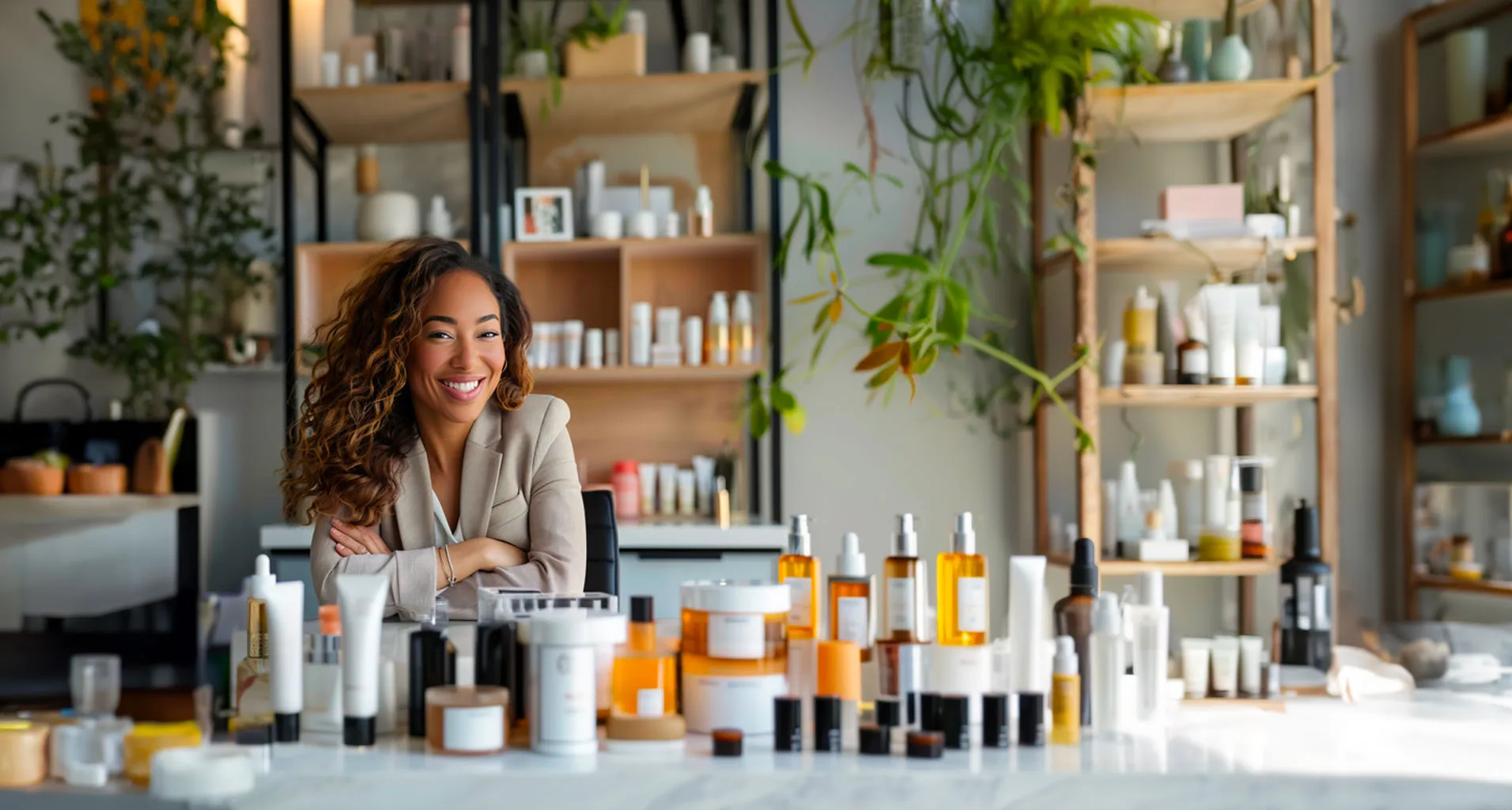 photo of a beauty store owner