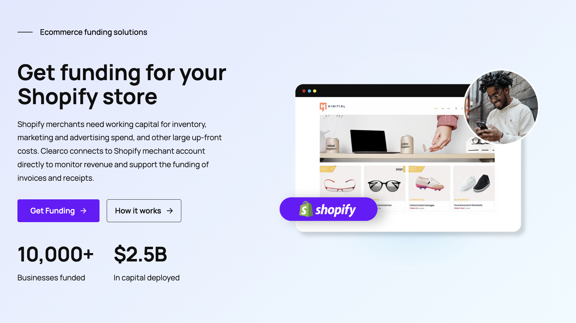 Clearco | Solutions: Funding for Shopify Merchants