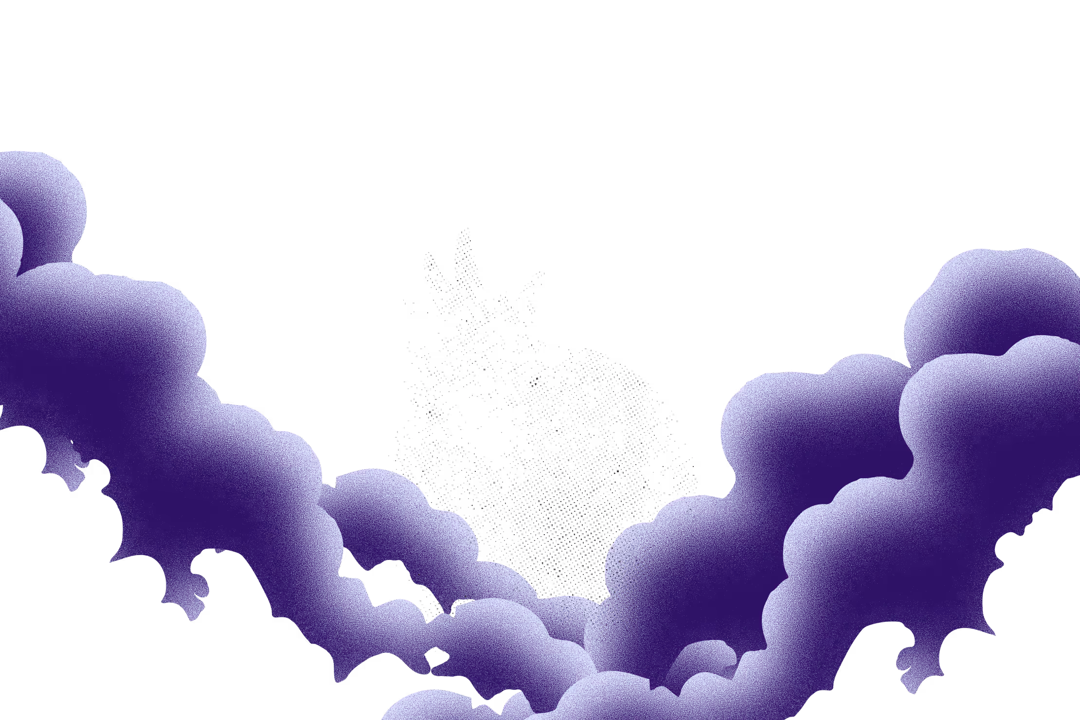 Wavy thick purple and lavender cloud-like shapes on black background.
