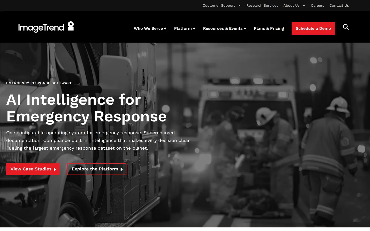 ImageTrend homepage - Elite fire records management software with firefighter safety and health features