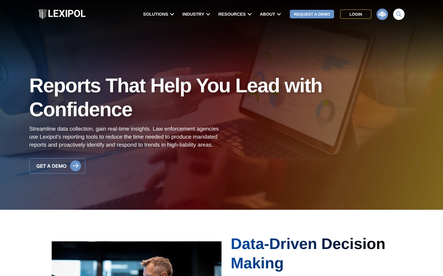 Lexipol homepage - internal affairs case management for police departments
