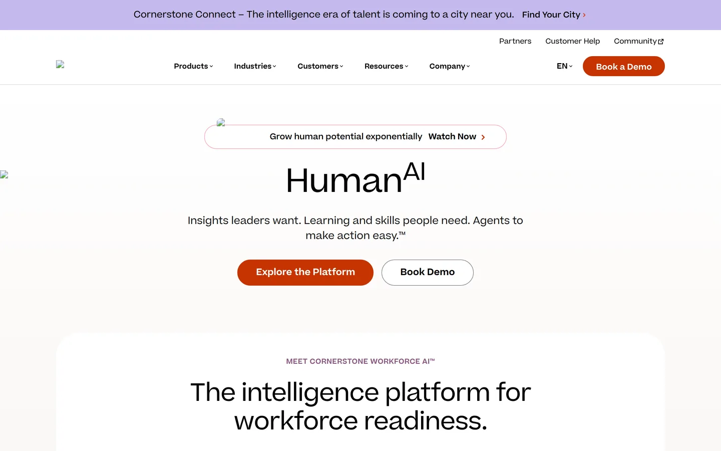 Cornerstone OnDemand homepage - enterprise talent and performance management