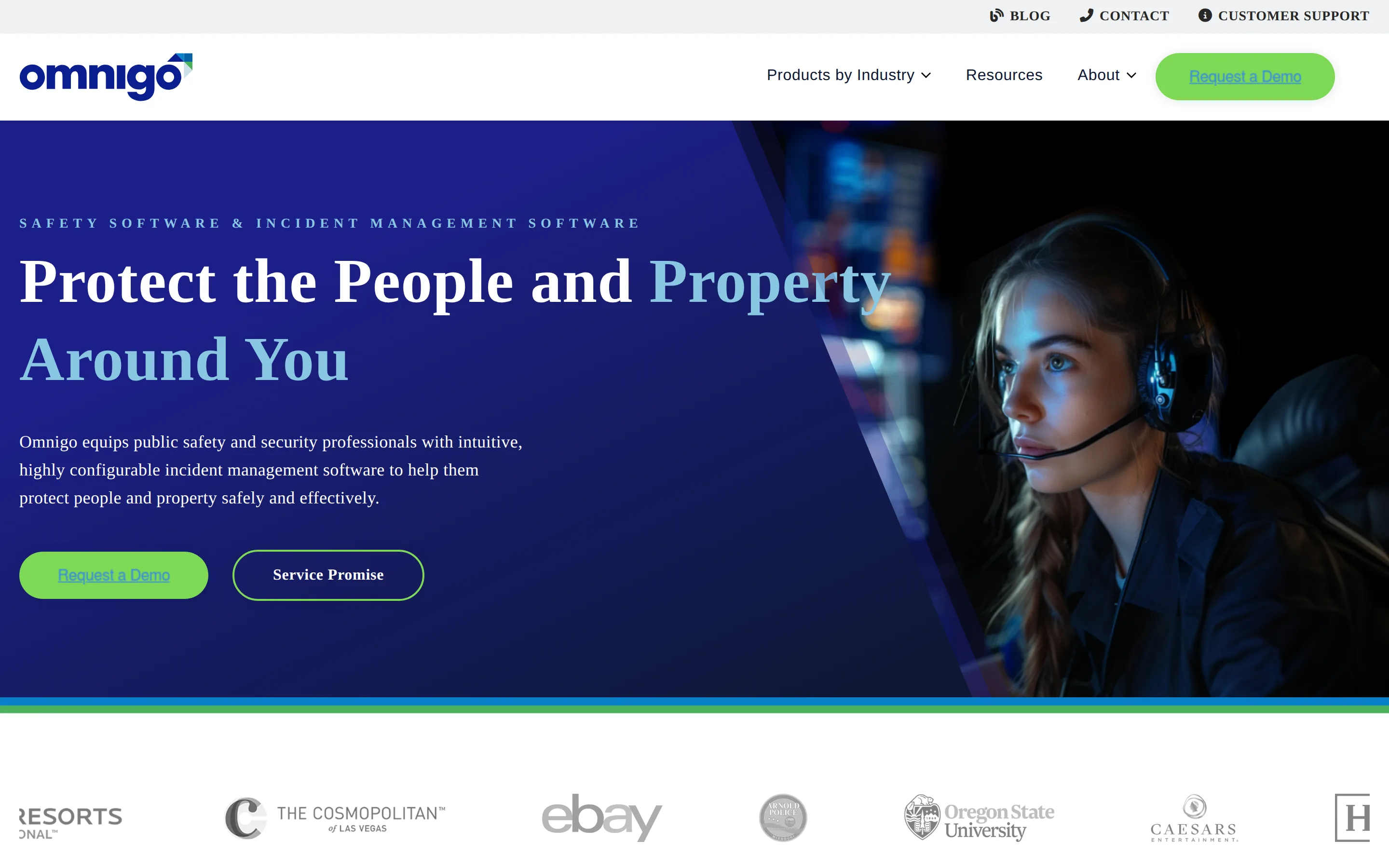 Omnigo homepage - police quartermaster and asset management software