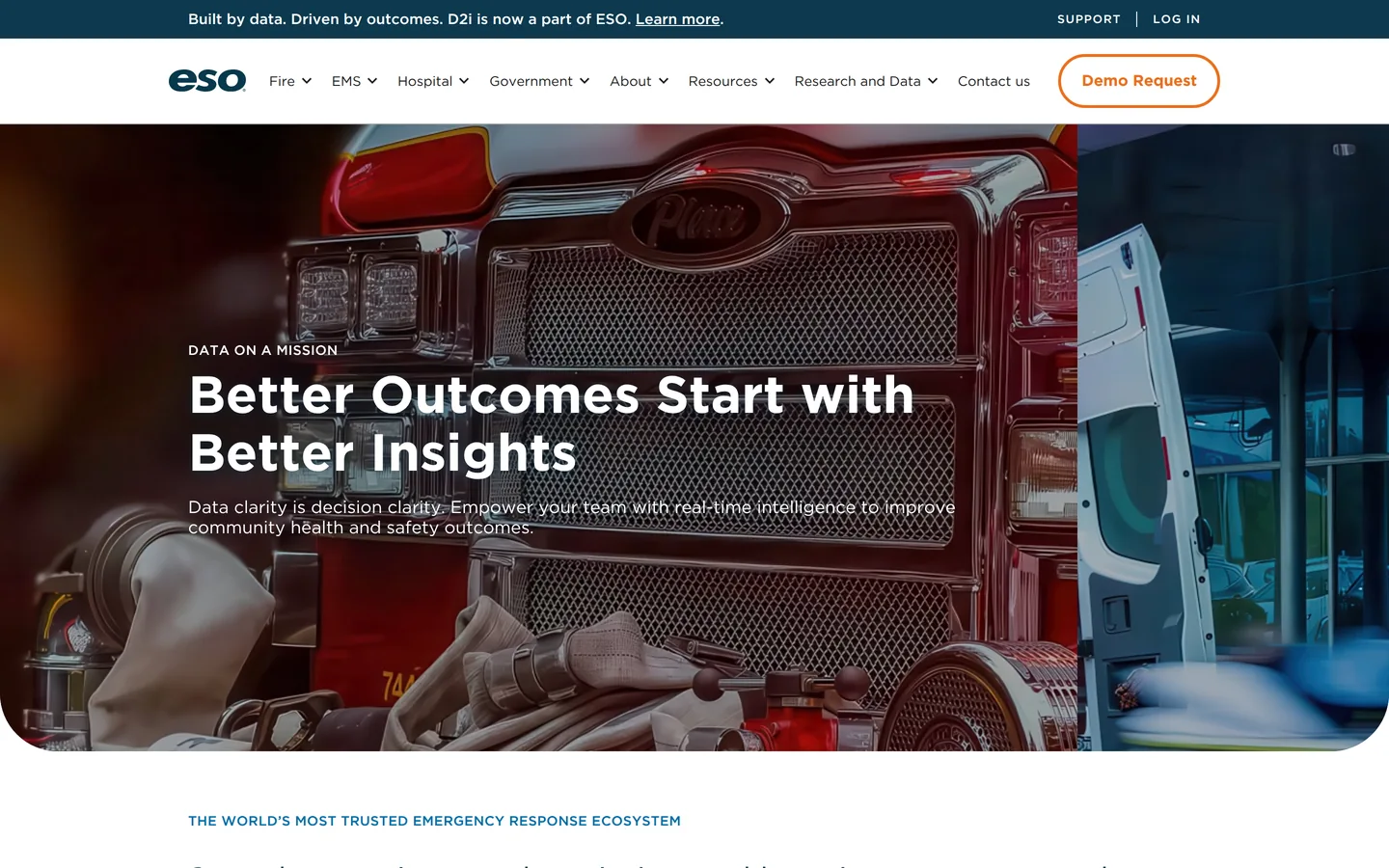 ESO homepage - fire department accreditation and ISO rating software