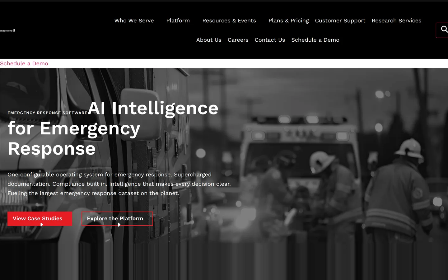 ImageTrend homepage - fire department accreditation and ISO rating software