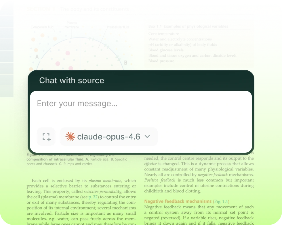 Graspr AI interactive PDF chat interface with AI model selection dropdown