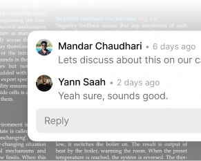 Graspr AI document commenting and annotation thread interface