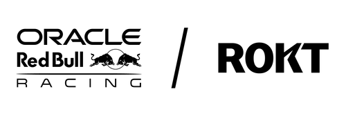 Oracle Red Bull Racing logo alongside ROKT logo separated by a vertical line.