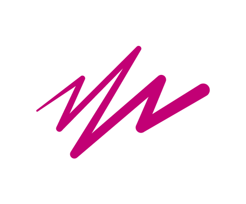 Abstract magenta zigzag line on white background.