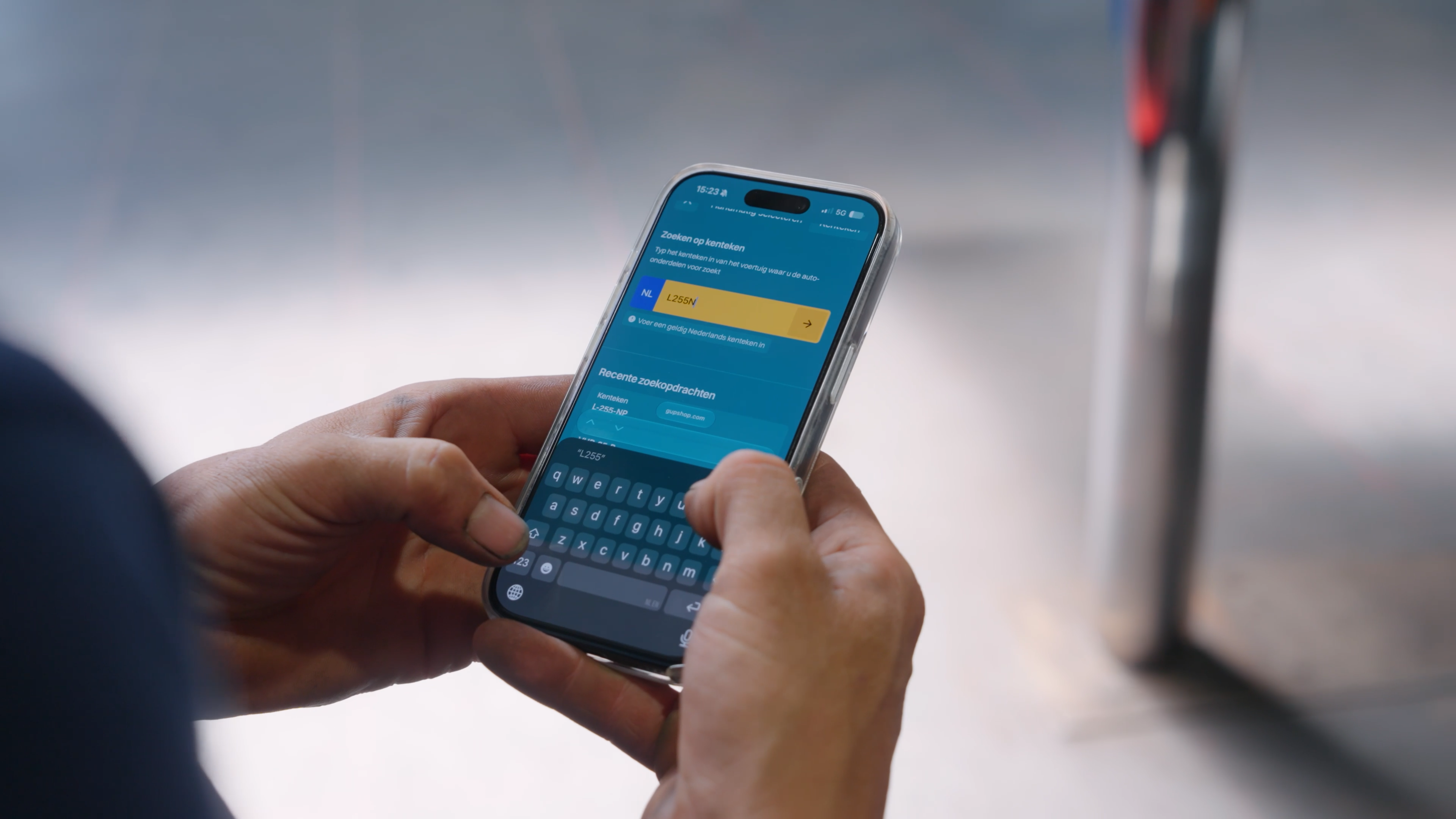 Person holding phone