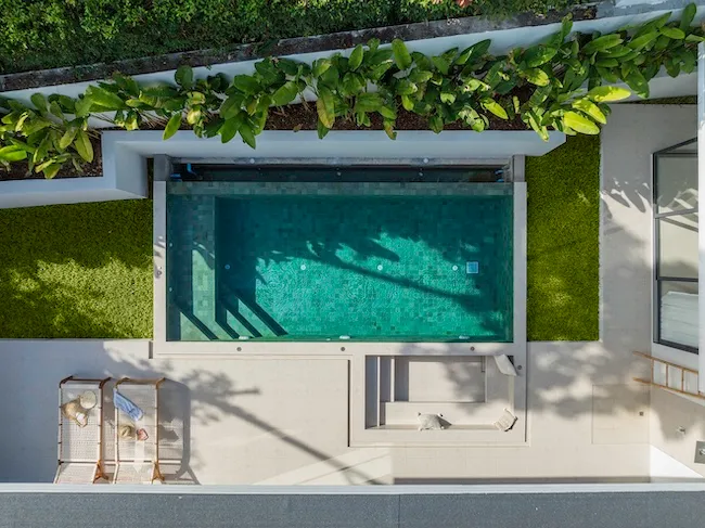Villa pool from drone
