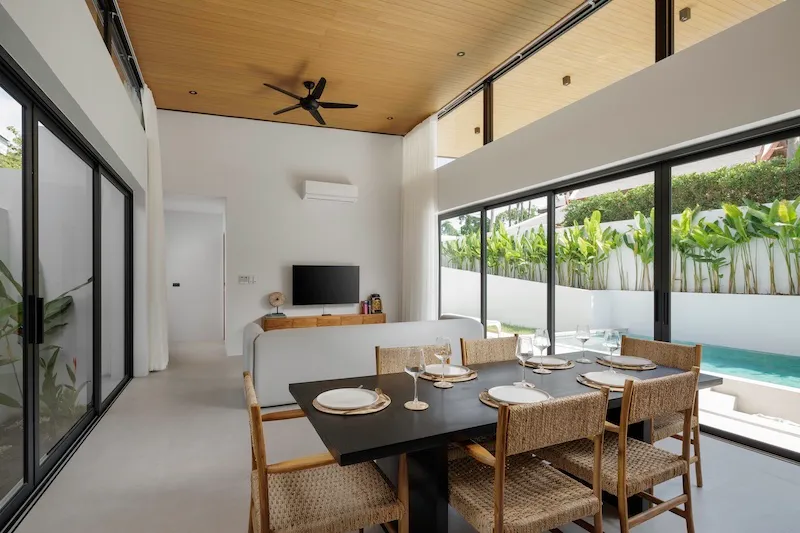 Dining table in the living room