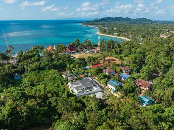 Villa Coco ocean view from drone