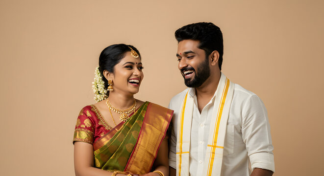 Couple with Indian traditional clothes