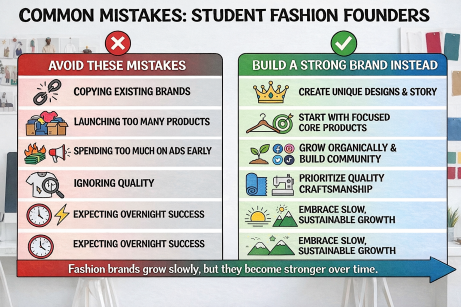 Chart regarding Common mistakes of students who also are fashion founders