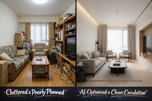 AI-powered space planning improving furniture placement in small apartments