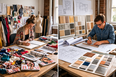 Creative personality types suited for fashion design  and interior design courses
