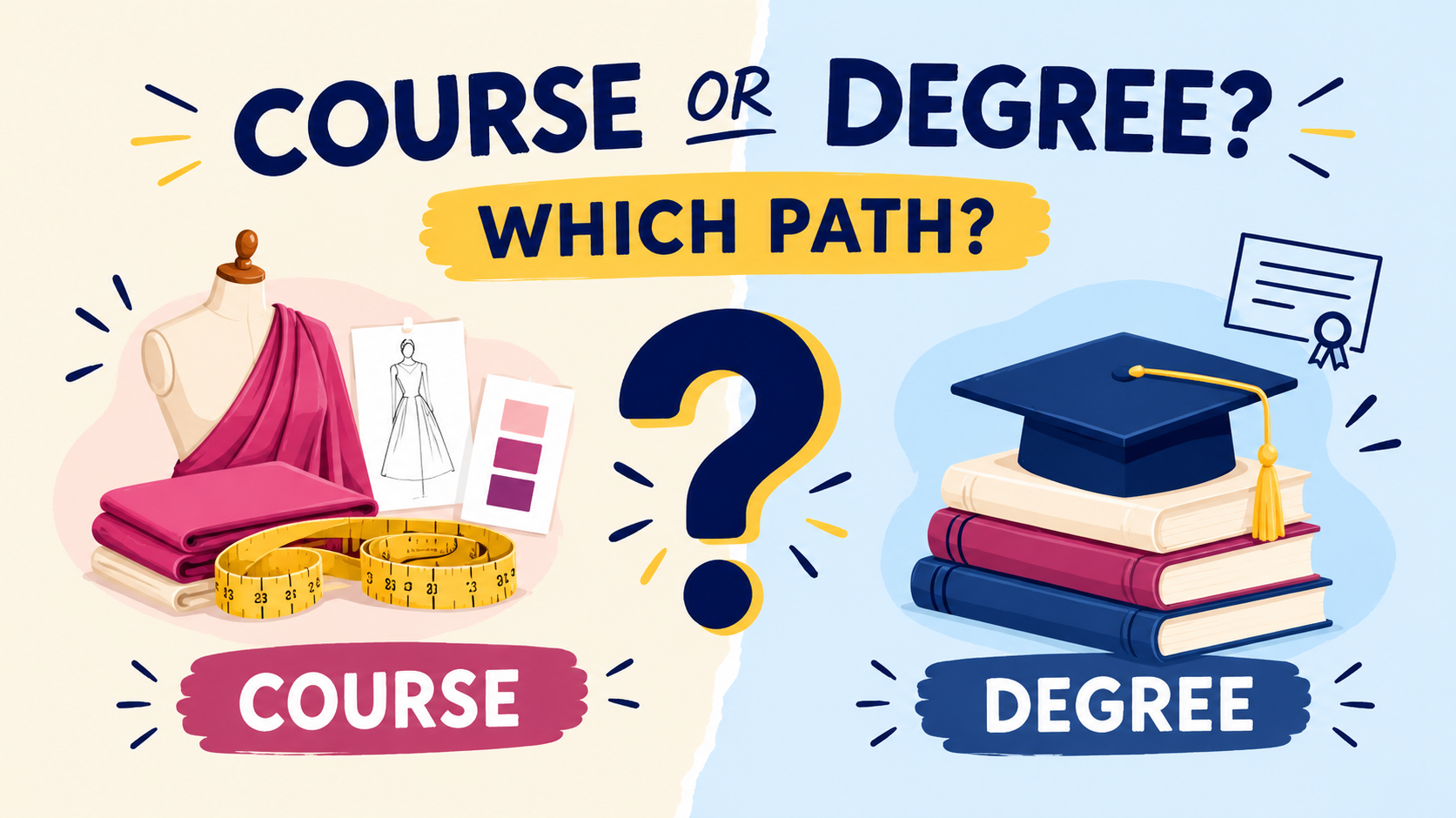 Fashion design course vs degree options for students