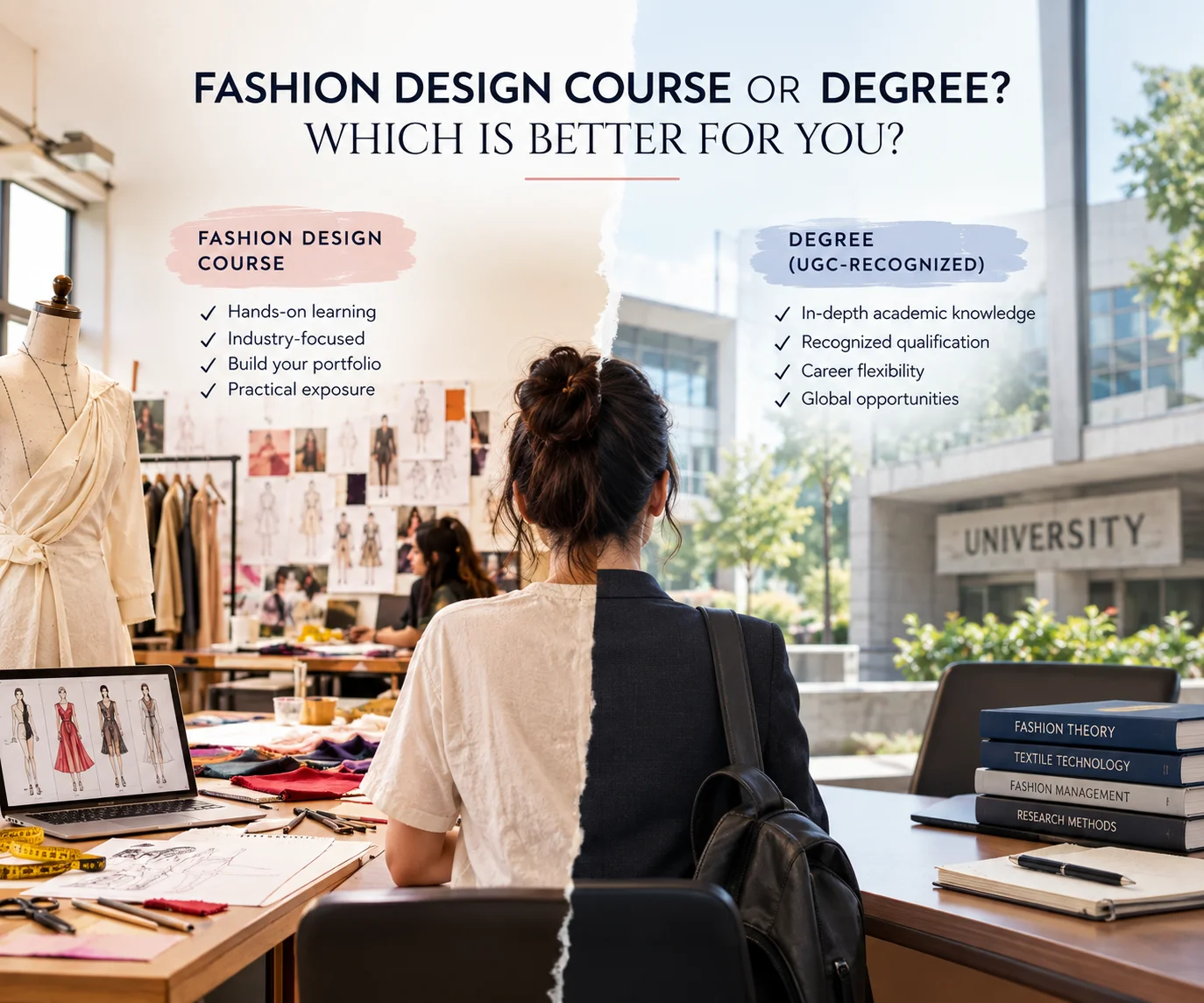 Fashion design course vs degree comparison for students