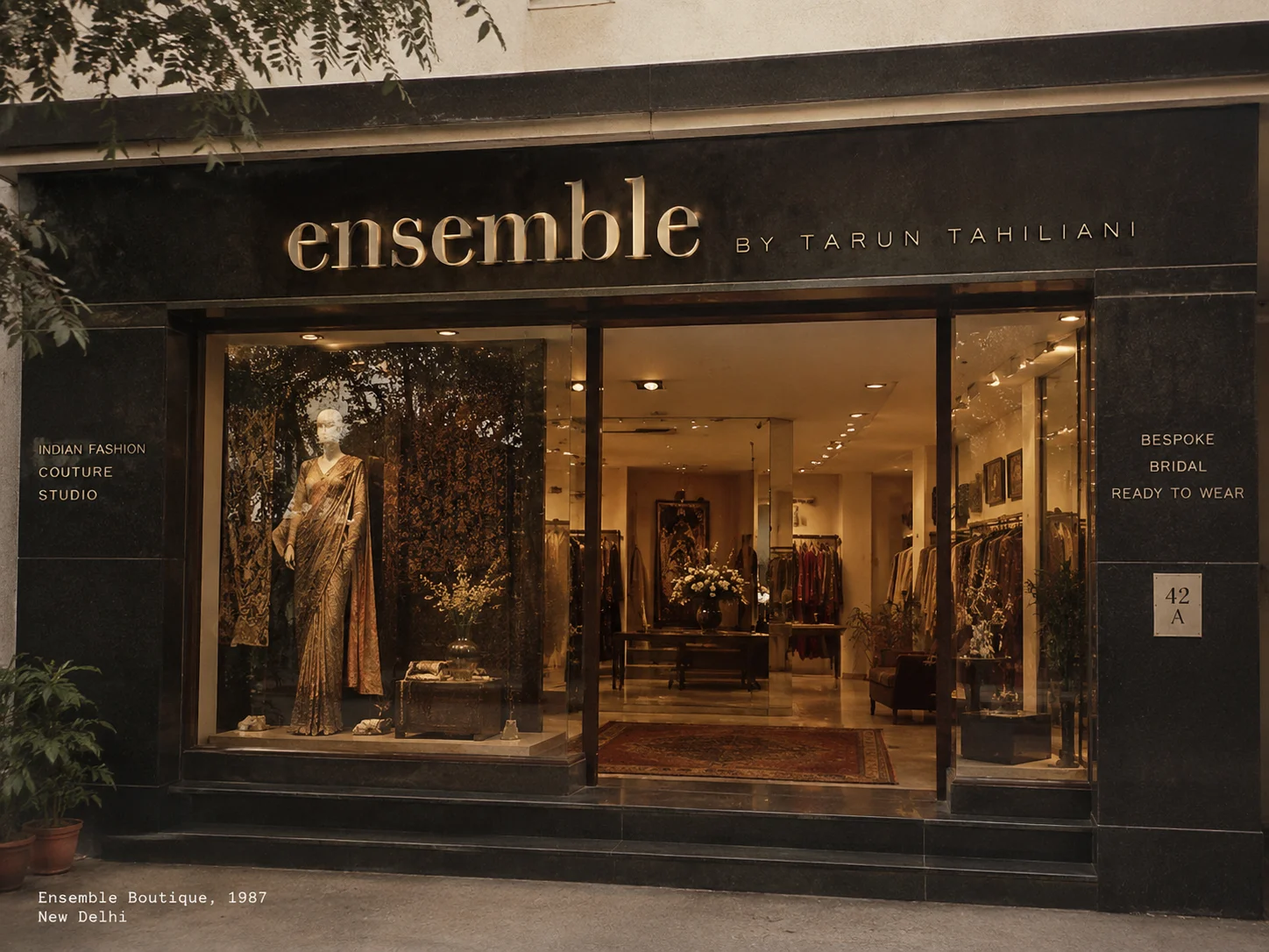 Interior of Ensemble, India's first multi-designer luxury boutique co-founded by fashion designer Tarun Tahiliani in 1987