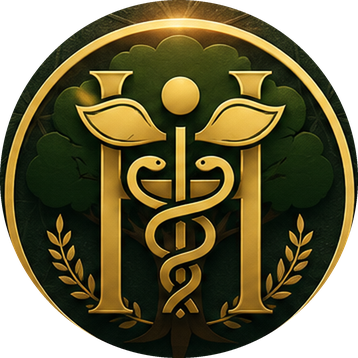 Transcending Health logo — caduceus and tree emblem, Charlottesville, VA wellness clinic