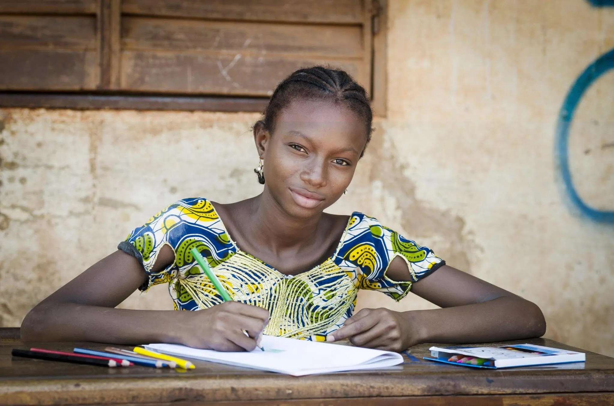 African student studying outdoor