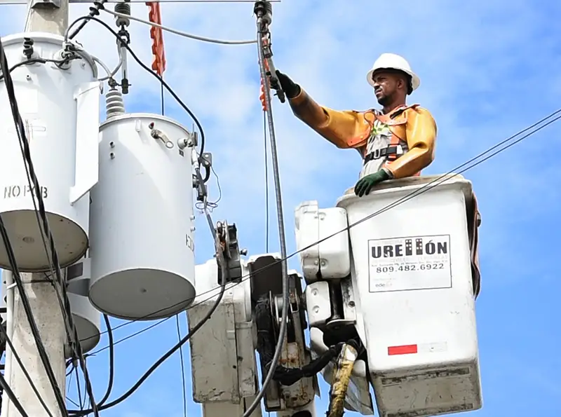 Electrician is working