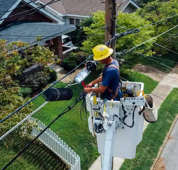 Electrician is working