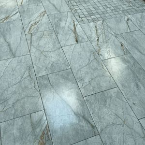 Wetroom Floor in Green and Gold