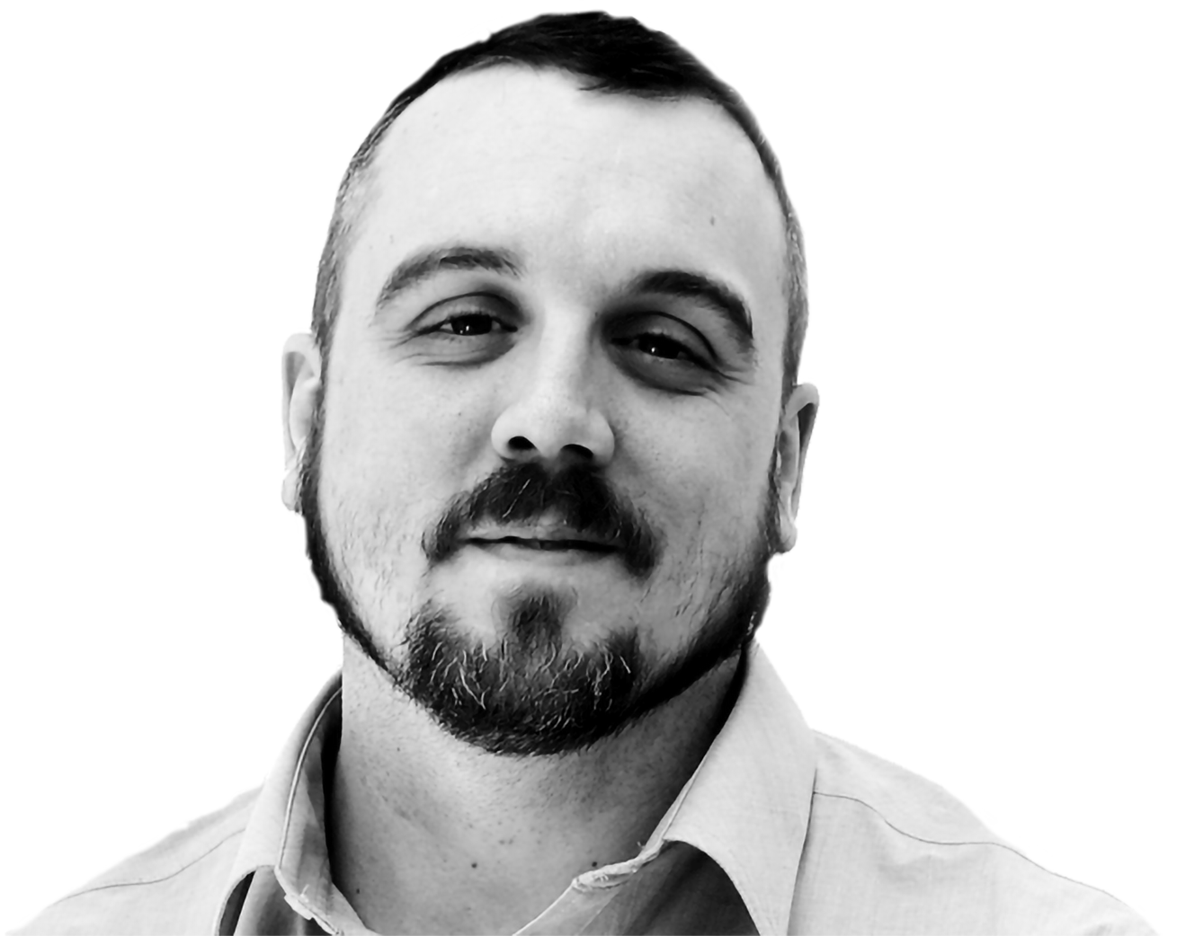 Lee Smalt black and white photo, headshot