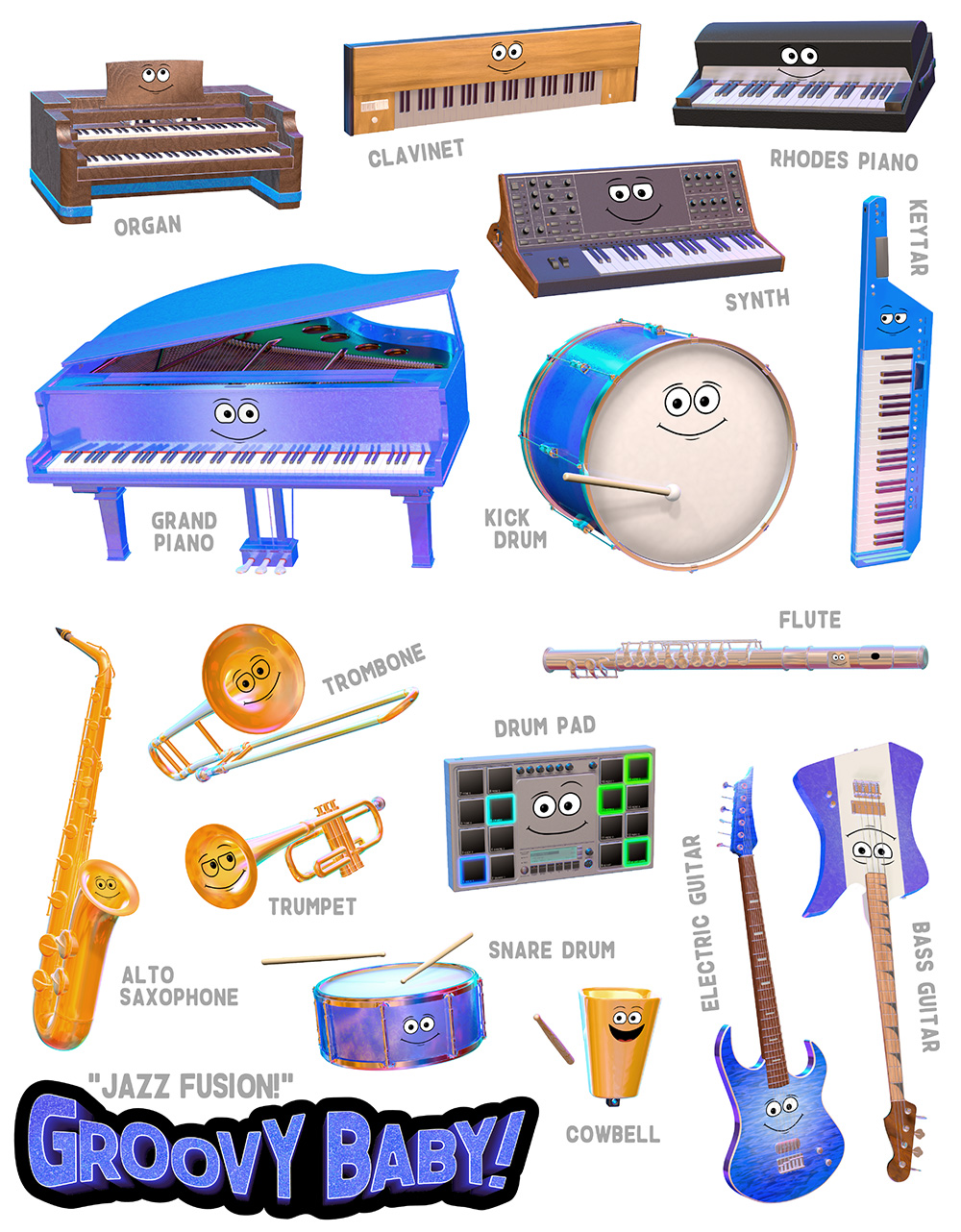 "Jazz Fusion!" Sticker Sheet