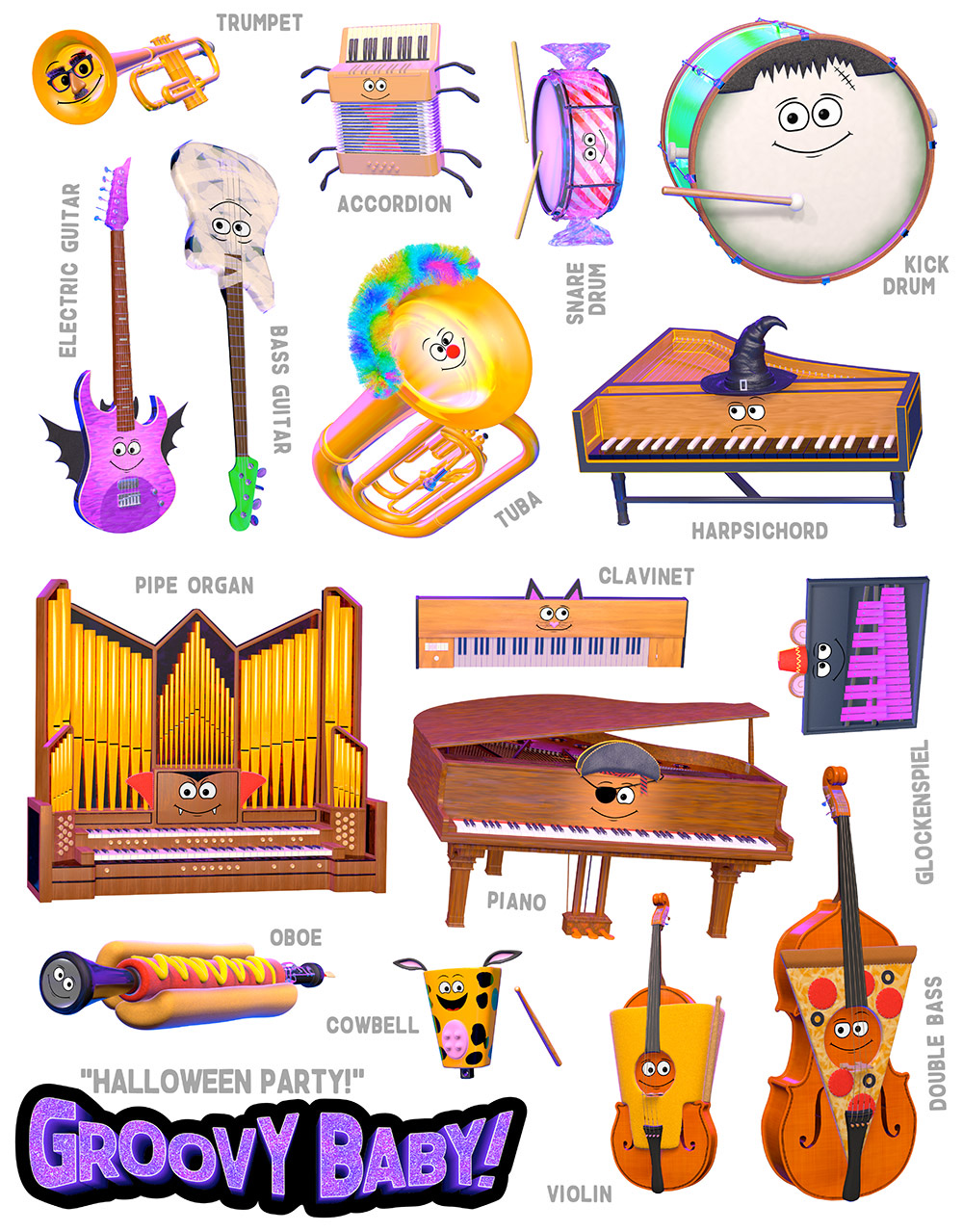 "Halloween Party!" Sticker Sheet